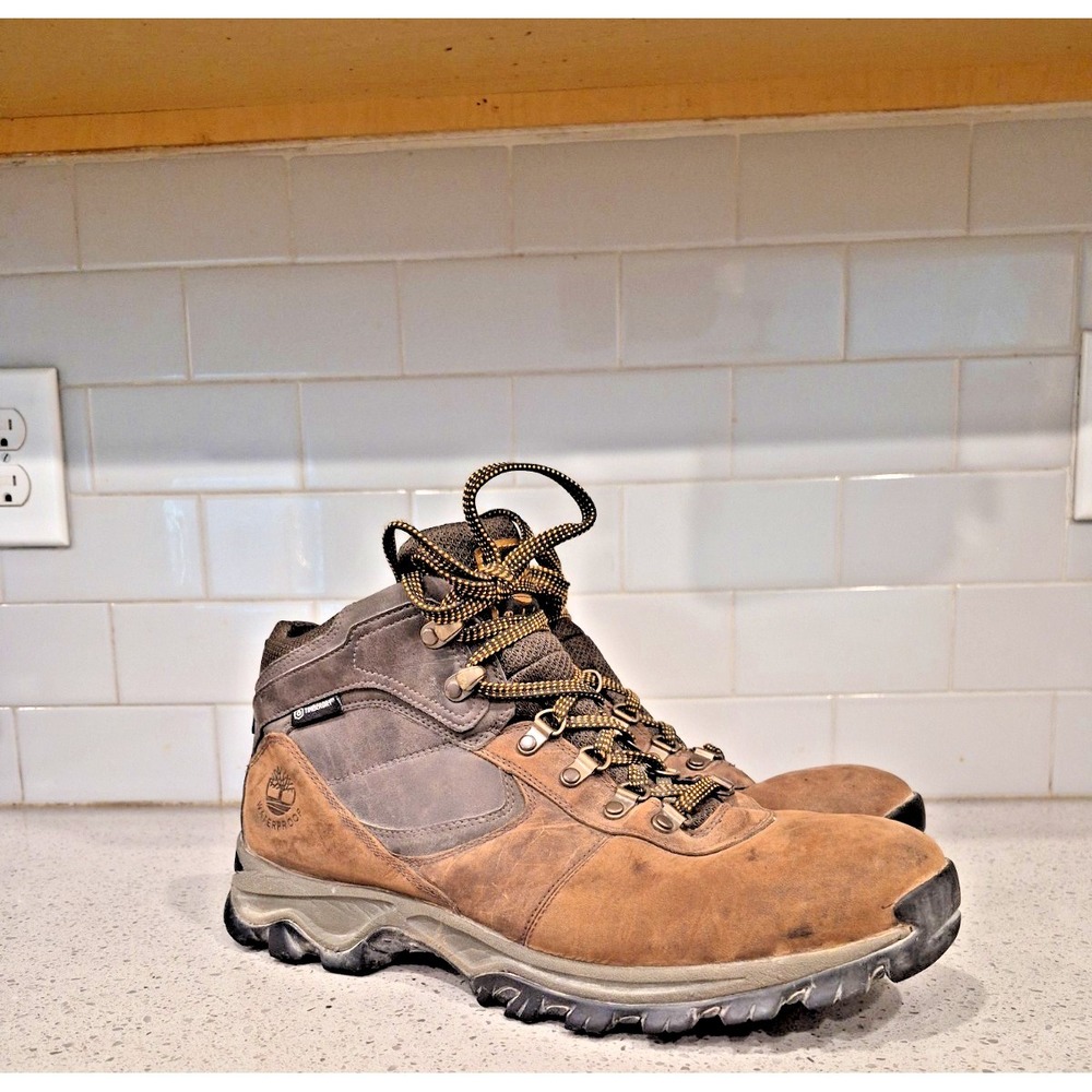 Timberland Mt. Maddsen Waterproof Mid Hiker Brown Leather Boots Men's Size 11W